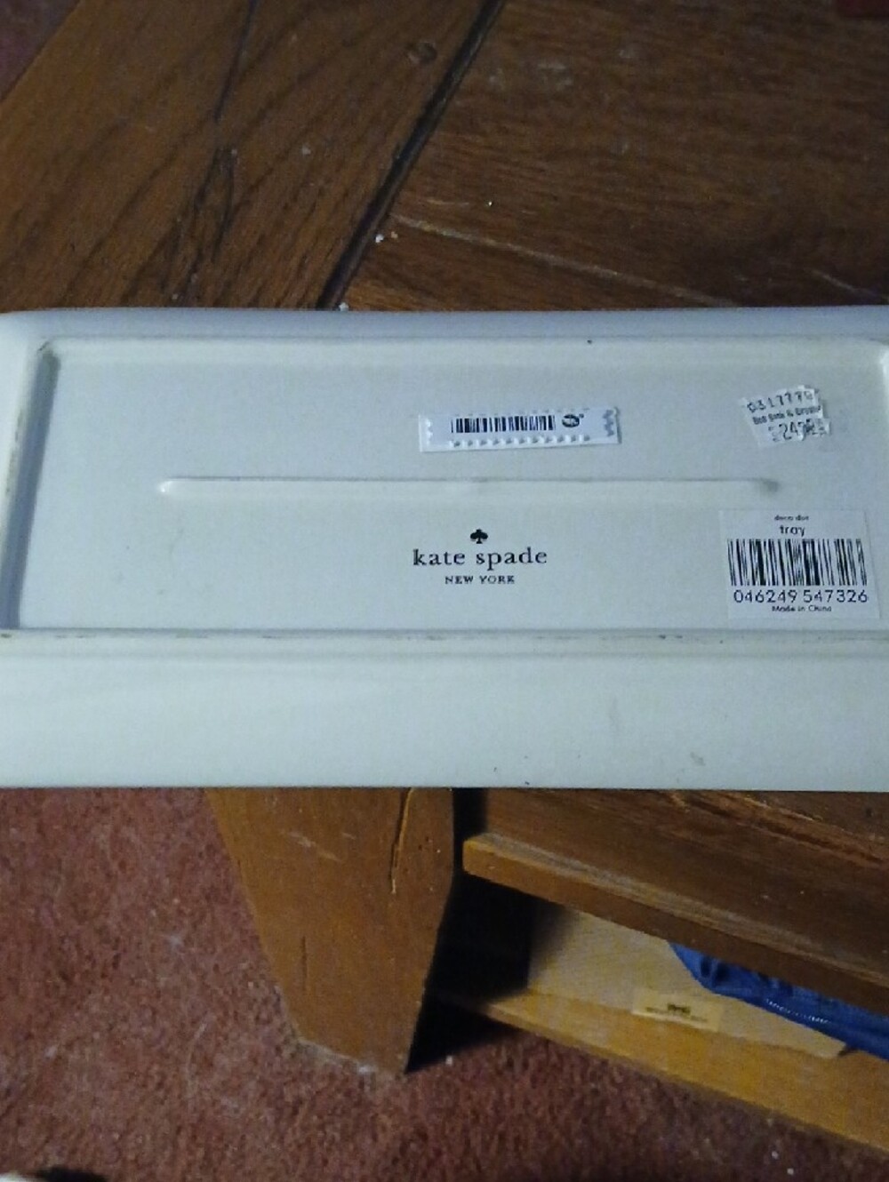 Kate Spade New York "Deco Dot" "This is the Life" ceramic vanity tray - Picture 2 of 3